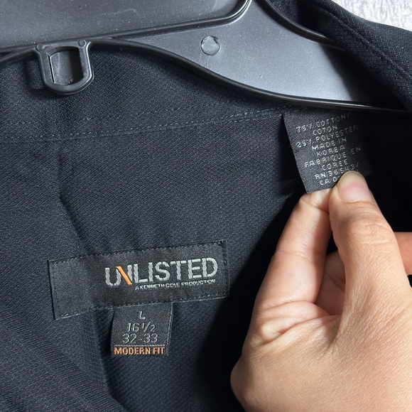 Unlisted Black Men button shirt long‎ sleeve size Large - Picture 3 of 6